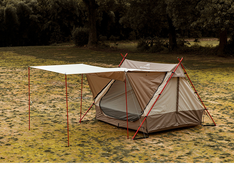 Cheap Goat Tents Light Luxury Waterproof Sunscreen Breathable Roof Tent with Independent Sunshade Shelter Canopy Multi functional Chimney Hole   